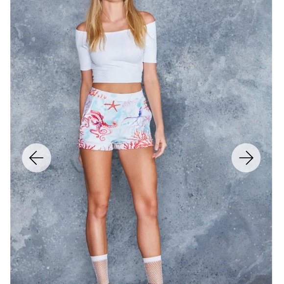 OCTOPUS'S GARDEN WHITE CUFFED SHORTS - LIMITED - Picture 3 of 10